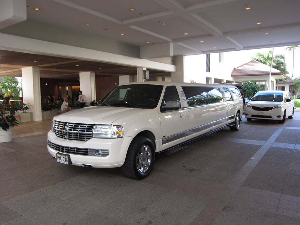 white limo parked