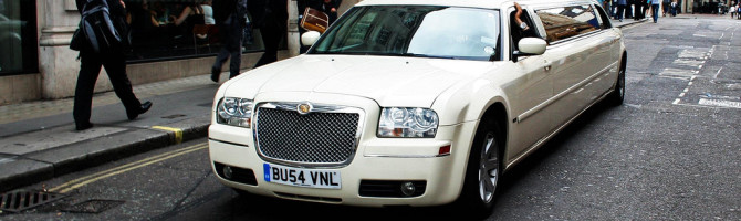 white limo on the crossroad