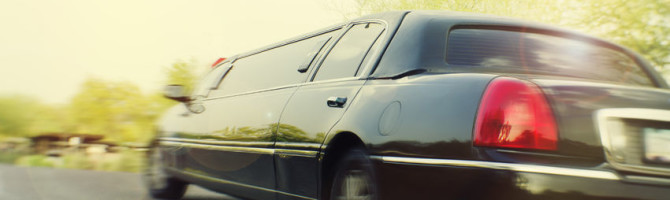 black limo speeding up