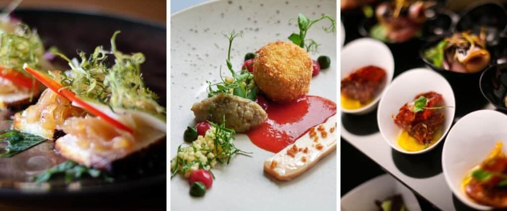 Highlighting different fine dining plates for summer restaurant week NYC.